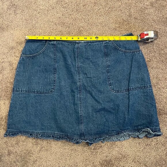 Vtg Carolina Blues Plus 16W Denim Skort Ruffled Hem & Front Pockets 100% Cotton - Picture 4 of 8